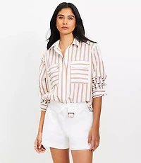 Striped Poplin Utility Everyday Shirt