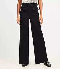 Belted Palmer Wide Leg Pants Pique