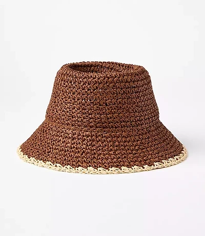 Whipstitch Straw Bucket Hat