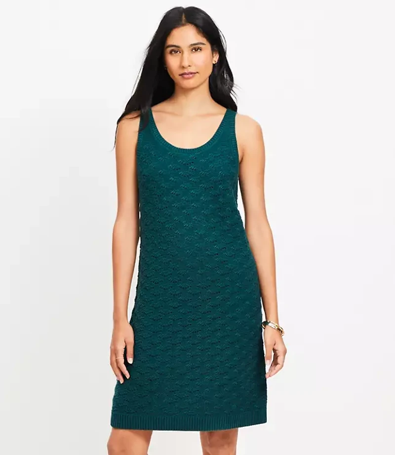 Pointelle Mini Sweater Dress