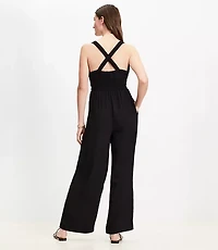 Smocked Crisscross Back Jumpsuit