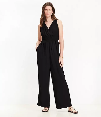 Smocked Crisscross Back Jumpsuit