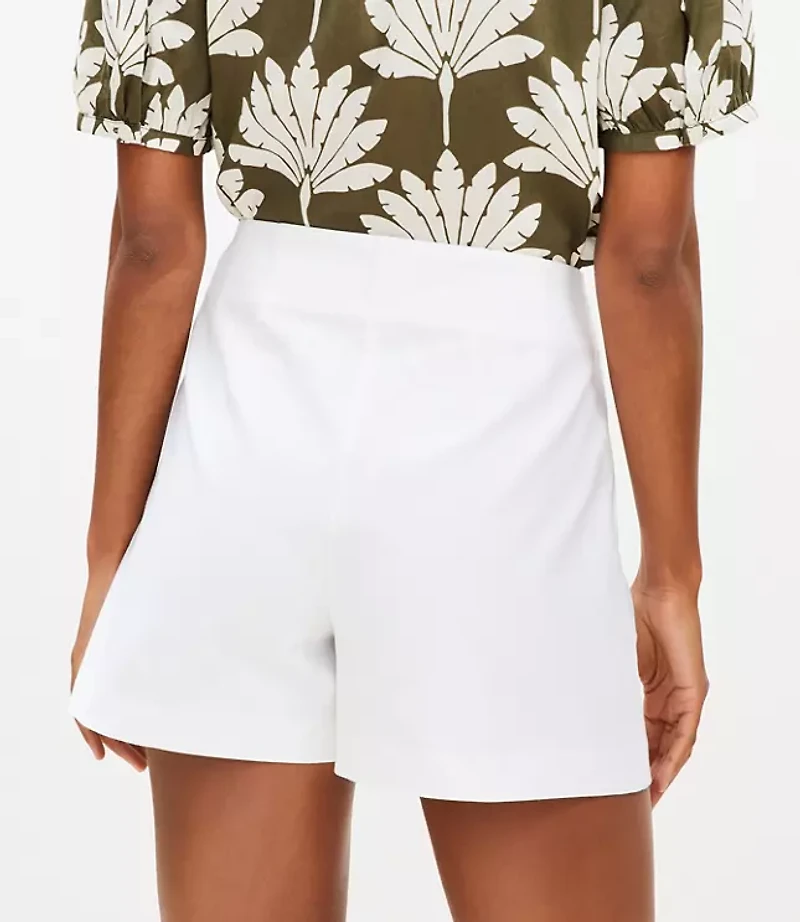Textured Darted Side Zip Shorts