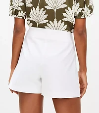 Textured Darted Side Zip Shorts