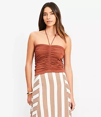 Shimmer Ruched Halter Top