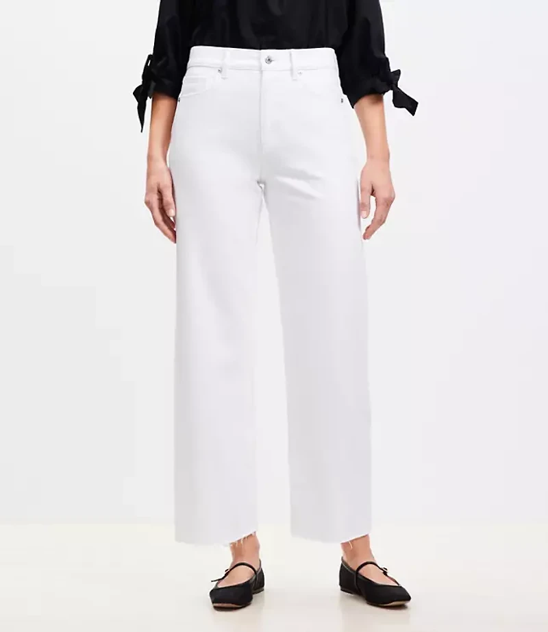 Tall High Rise Wide Leg Crop Jeans in White