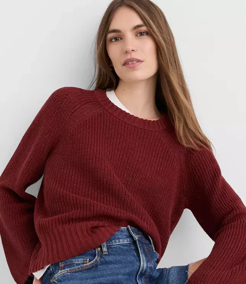 Linen Wide Sleeve Sweater