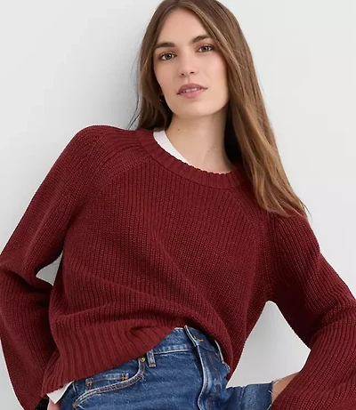 Linen Wide Sleeve Sweater