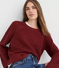 Linen Wide Sleeve Sweater