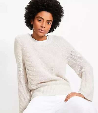 Linen Wide Sleeve Sweater