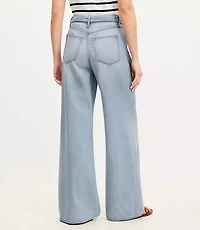 Petite Palazzo Jeans in Light Wash