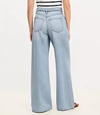 Curvy Palazzo Jeans in Light Wash