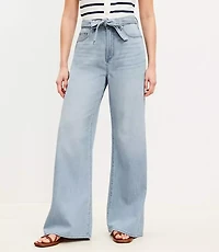 Curvy Palazzo Jeans in Light Wash