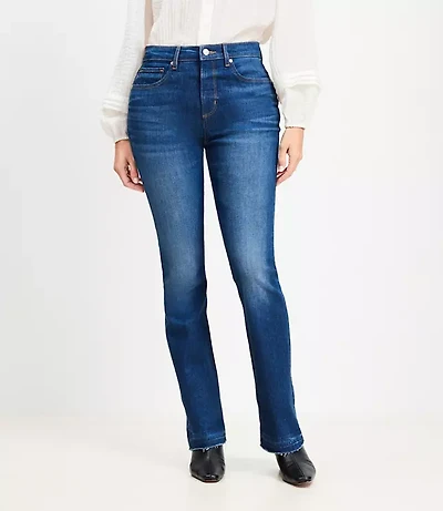 Curvy Let Down Hem Mid Rise Boot Jeans Original Medium Stone Wash