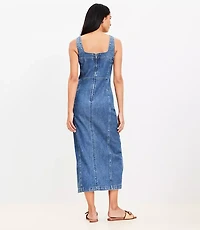 Seamed Denim Midi Dress