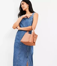 Petite Seamed Denim Midi Dress