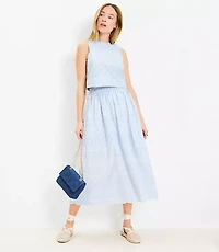 Floral Embroidered Scalloped Maxi Skirt