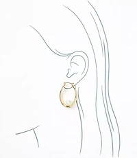 Pearlized Center Hoop Earrings