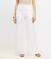 Petite Clean Wide Leg Pants in Linen Blend