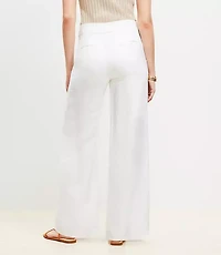 Petite Clean Wide Leg Pants in Linen Blend