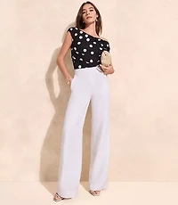 Petite Clean Wide Leg Pants in Linen Blend