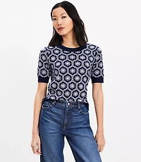 Floral Jacquard Sweater Tee