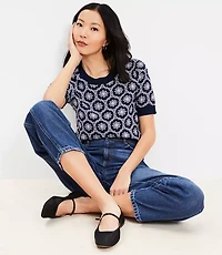 Floral Jacquard Sweater Tee