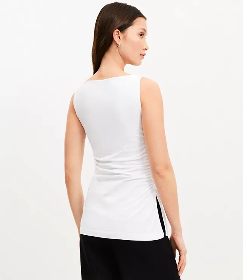 Ruched Side Slit Top