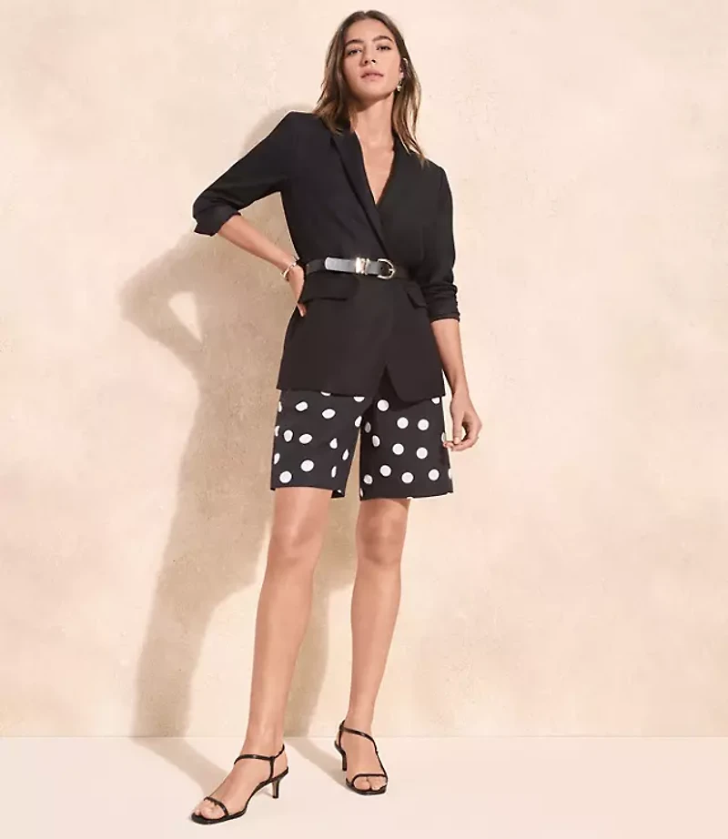 Petite Peyton Shorts in Dotted Linen Blend
