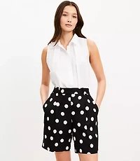 Petite Peyton Shorts in Dotted Linen Blend