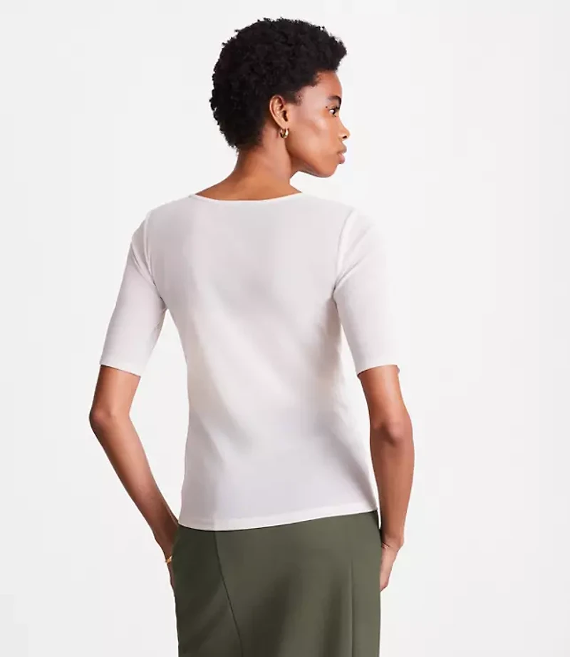 LOFT Versa Mesh Elbow Sleeve Tee