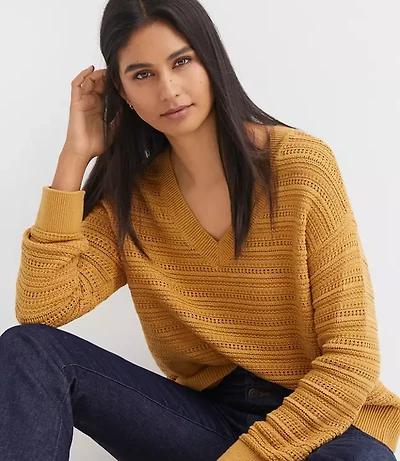 Stitchy V-Neck Sweater