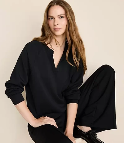 Lou & Grey Scubasoft Split Neck Top