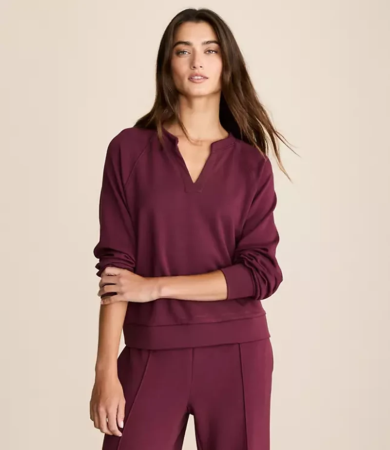 Lou & Grey Scubasoft Split Neck Top