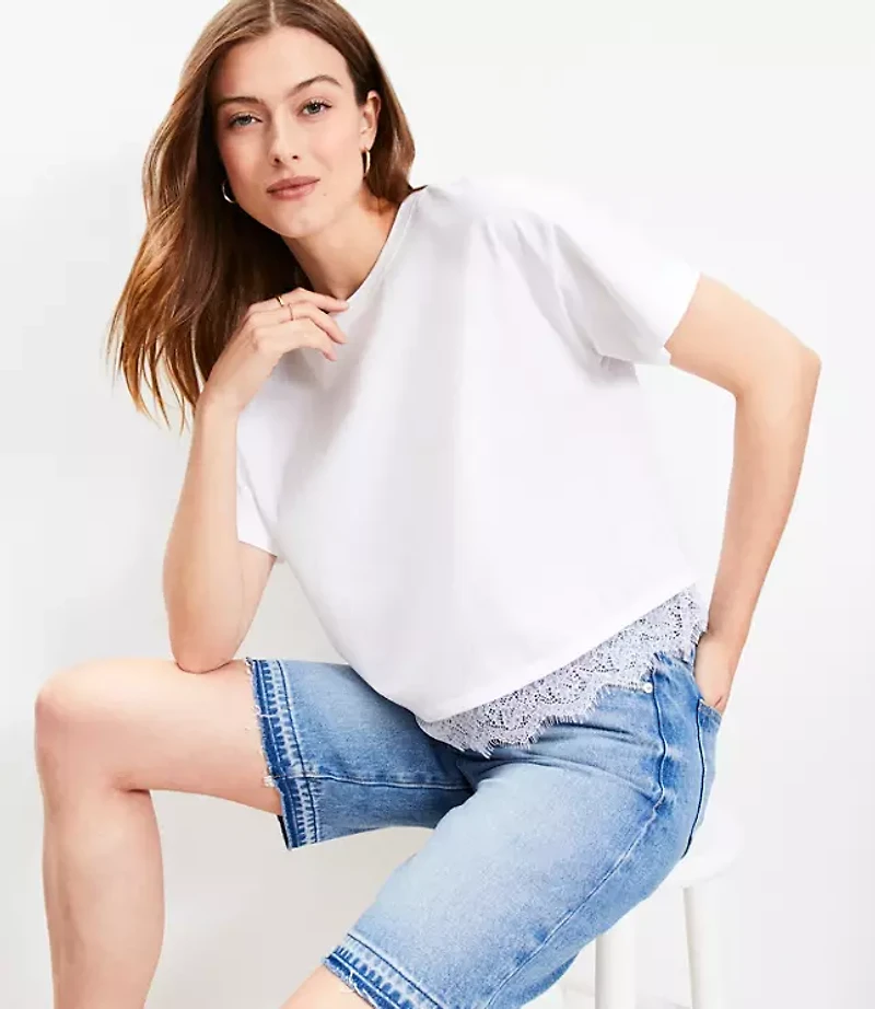 Lace Hem Jersey Modern Tee
