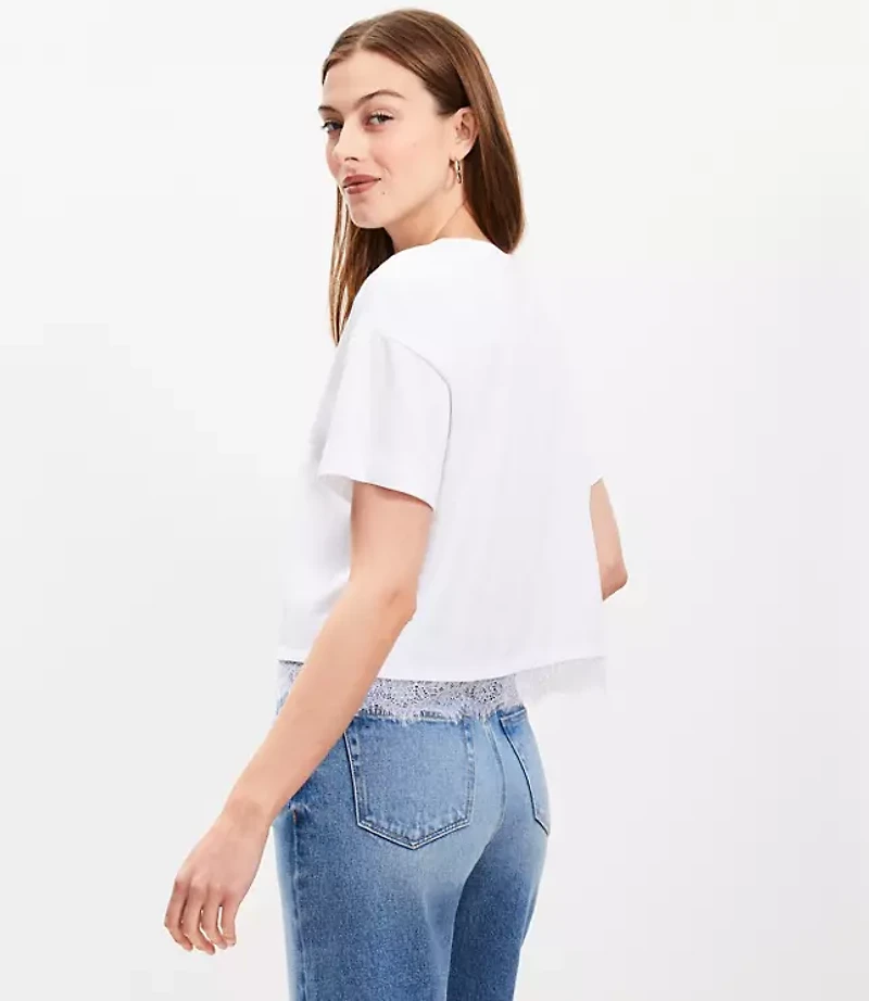 Lace Hem Jersey Modern Tee