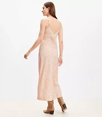 Paisley Lace Trim Midi Slip Dress