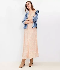 Paisley Lace Trim Midi Slip Dress