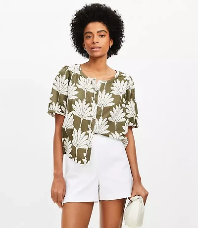 Petite Textured Darted Side Zip Shorts