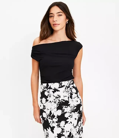 Ruched One Shoulder Top