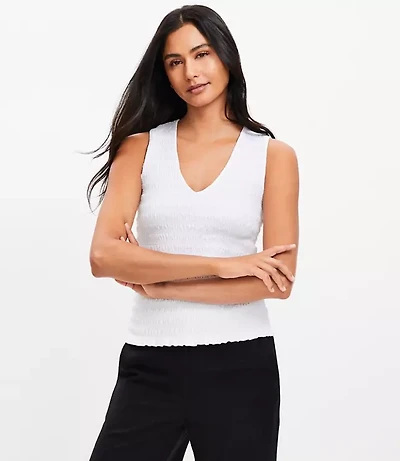 Petite Smocked Modern Tank Top