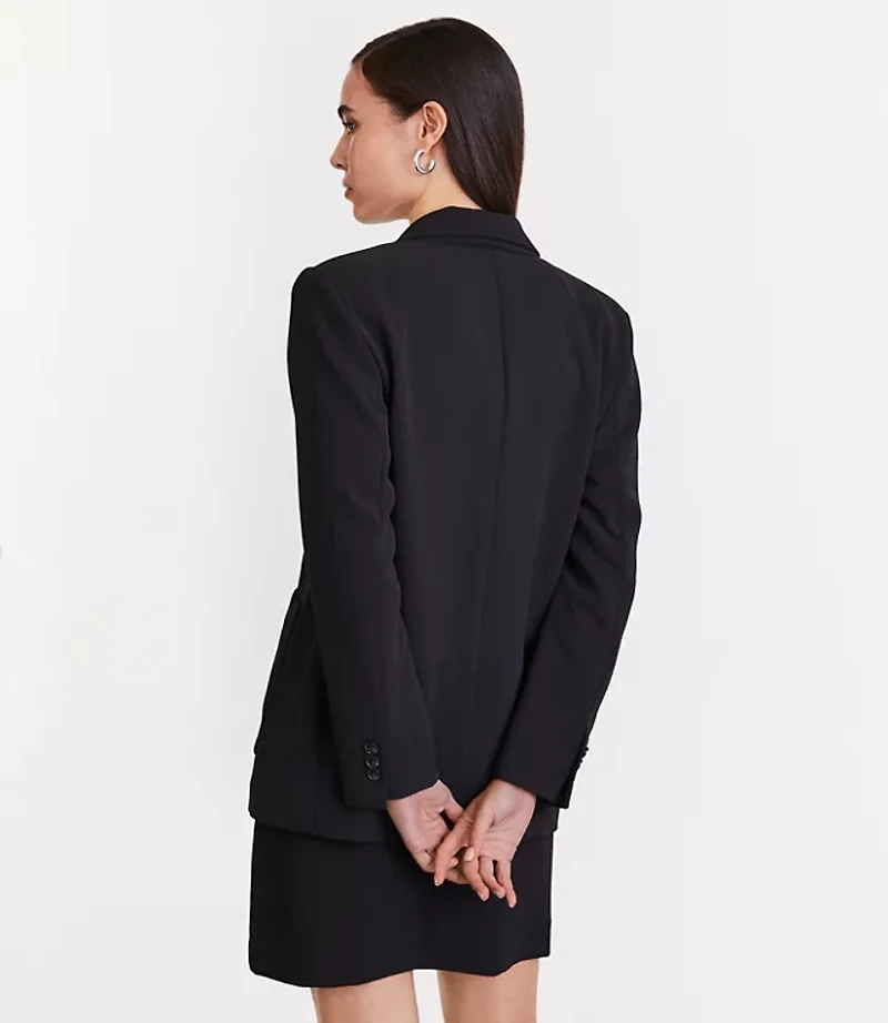 Petite LOFT Versa Crepe Drape Oversized Blazer