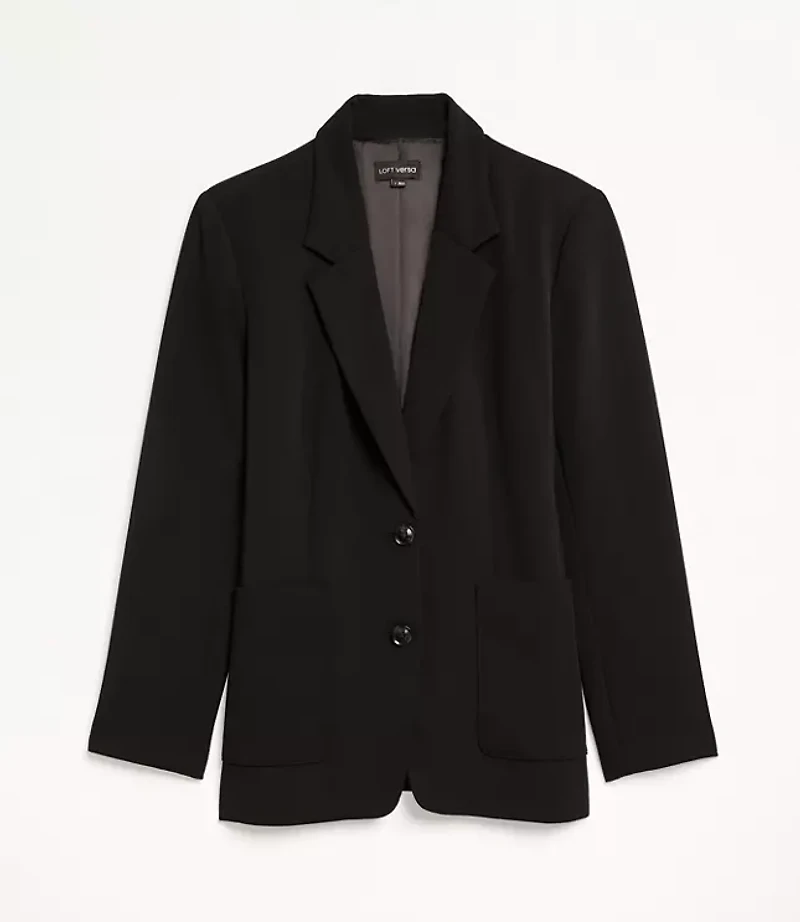 Petite LOFT Versa Crepe Drape Oversized Blazer