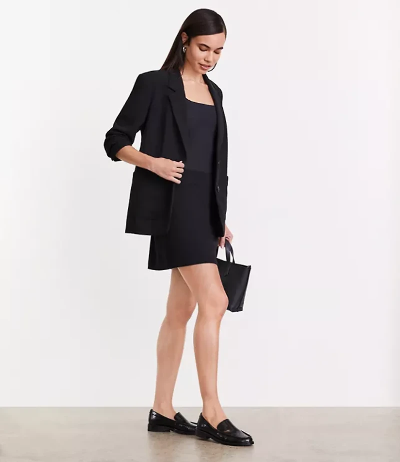 Petite LOFT Versa Crepe Drape Oversized Blazer