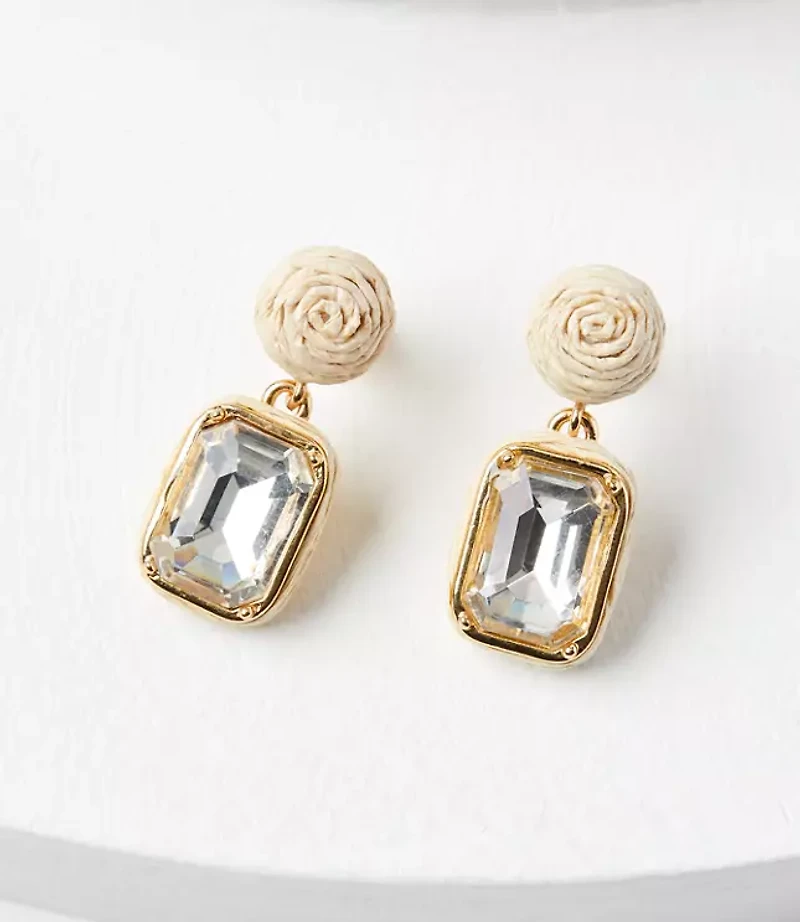 Fabric Wrapped Drop Earrings