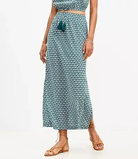 LOFT Beach Mosaic Crinkle Midi Skirt
