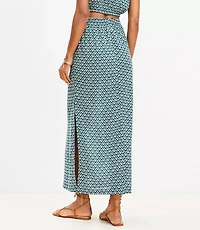 LOFT Beach Mosaic Crinkle Midi Skirt