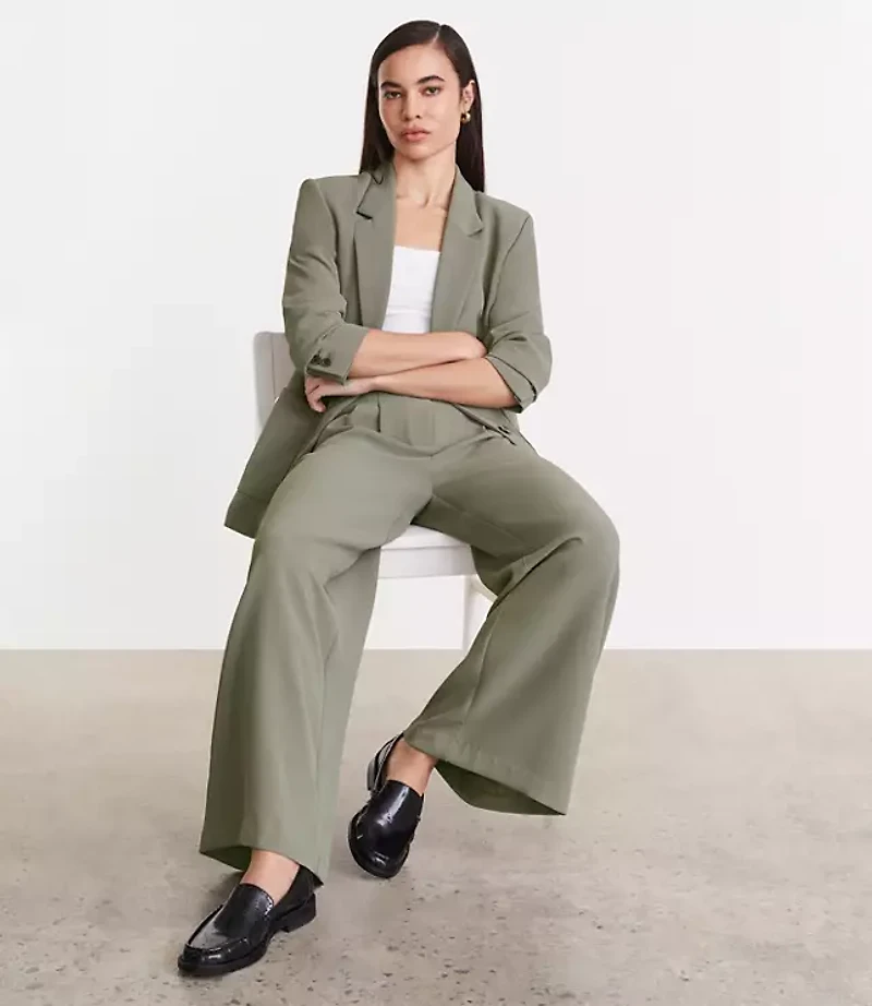 LOFT Versa Crepe Drape Oversized Blazer