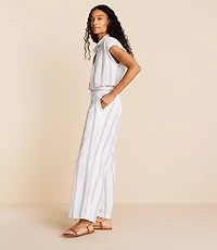 Lou & Grey Striped Linen Cotton Wide Leg Crop Pants