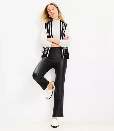 Five Pocket Straight Pants Faux Leather
